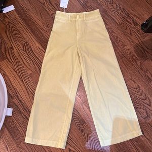 “Unpublished”-Linen wide leg pant. Size 24 yellow brand new with tags